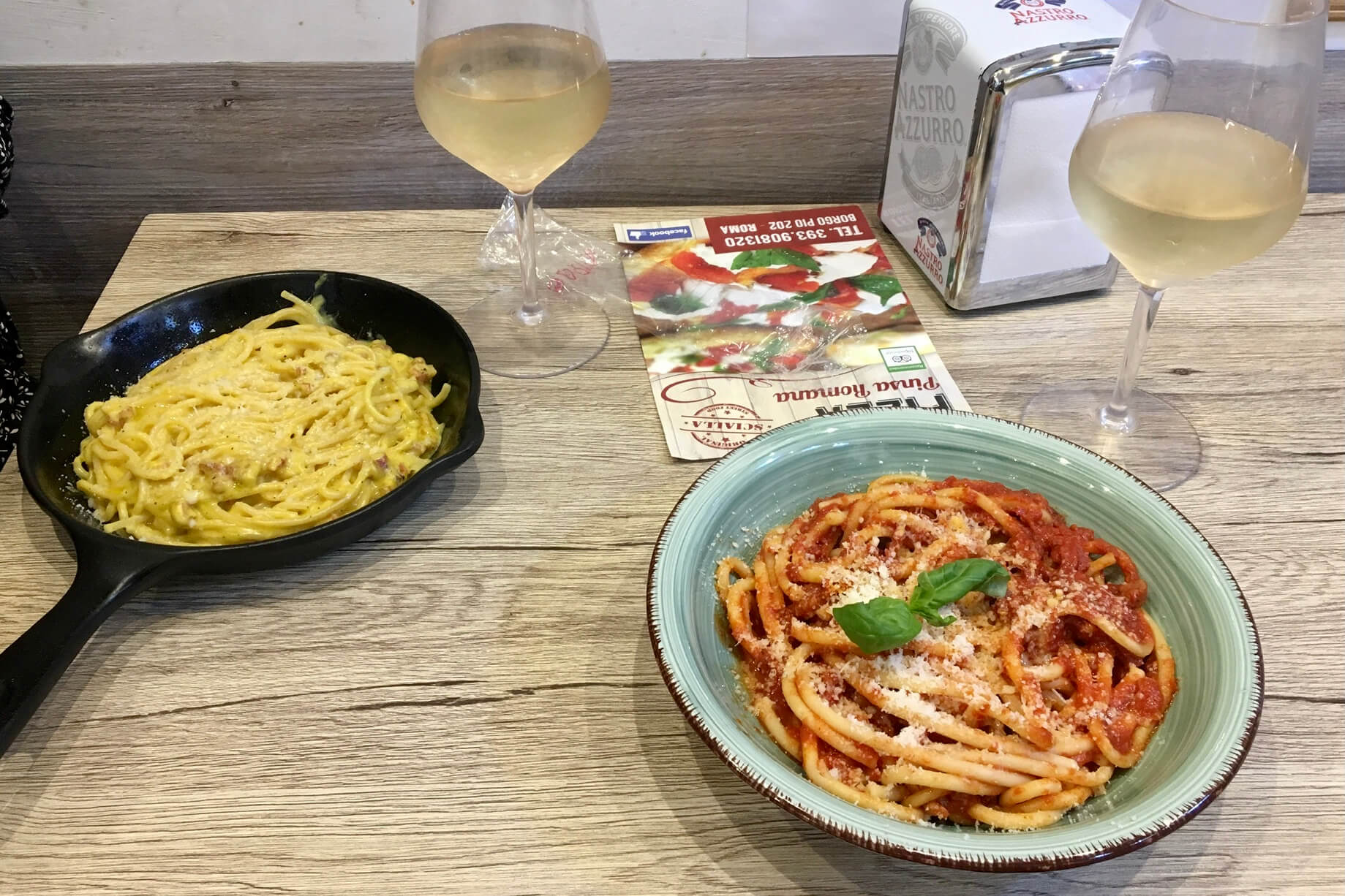 Latium Wein und Spaghetti