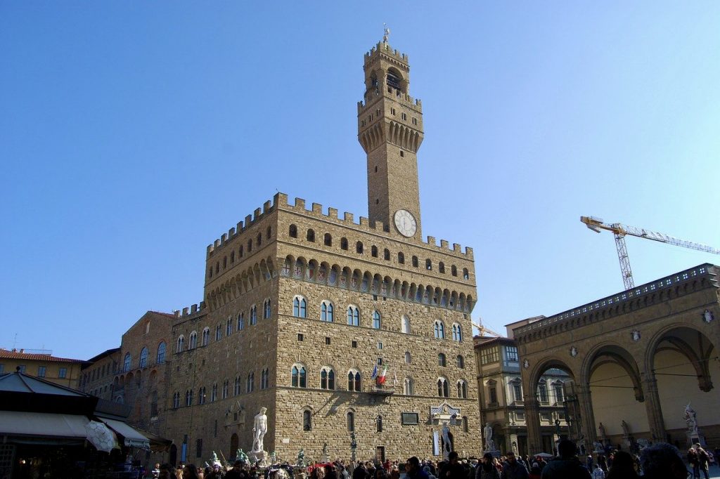 Piazza della Signoria und Palazzo Vecchio Florenz Italien